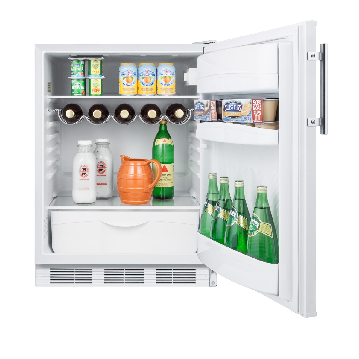 ADA compliant built-in undercounter all-refrigerator for residential use, auto defrost with deluxe interior and white exterior finish